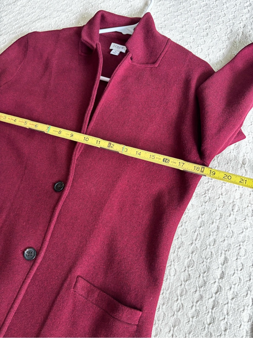 J. Crew Raspberry Knit Blazer with Patch Pockets - Picture 8 of 9